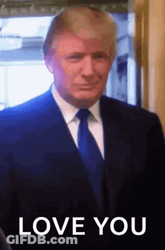 Donald Trump Is Wearing A Suit And Tie And Says I Love You GIF