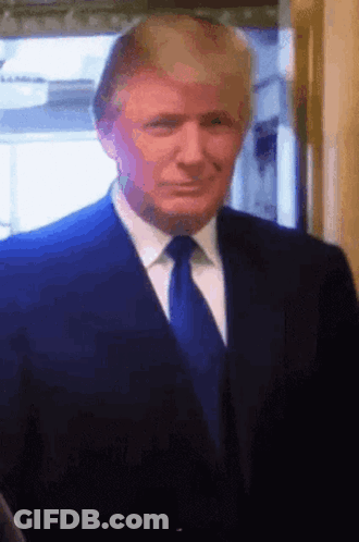 Donald Trump Is Wearing A Suit And Tie And Smiling GIF