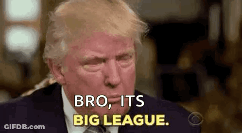 Donald Trump Is Wearing A Suit And Tie And Talking About The Big League . GIF