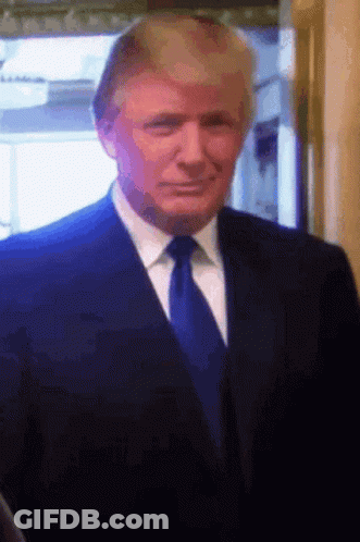 Donald Trump Making Funny Face In Blue Suit GIF
