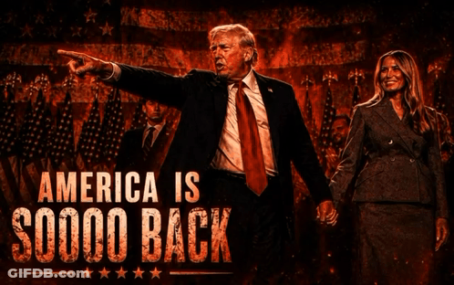 Donald Trump Melania Trump America Is 00000 Back GIF