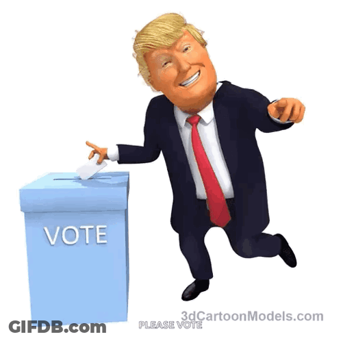 Donald Trump Pointing At Vote Box GIF