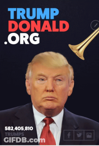 Donald Trump Poster With Trumpet GIF
