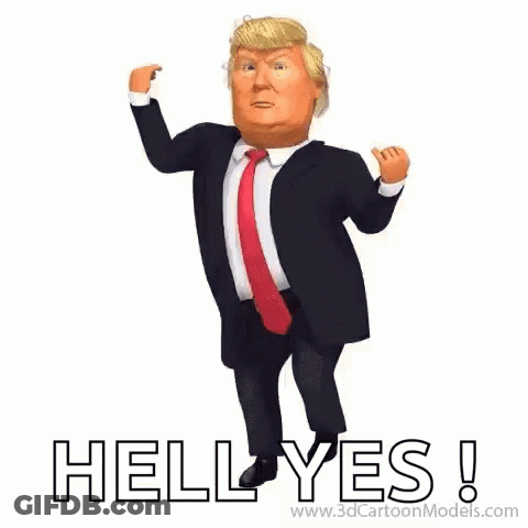 Donald Trump Running Saying Hell Yes GIF