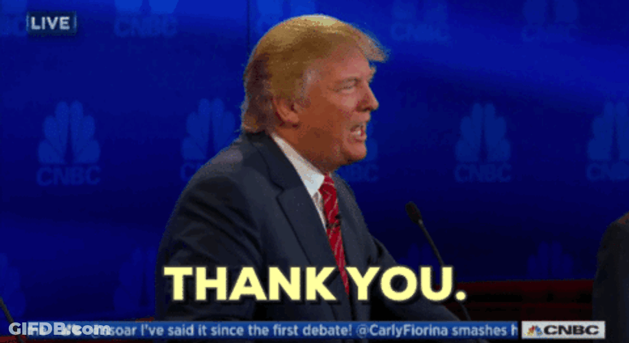 Donald Trump Saying Thank You In Speech GIF