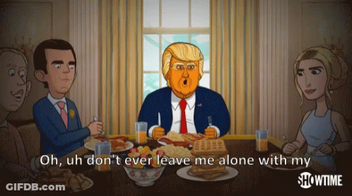 Donald Trump Sitting At Table With People GIF