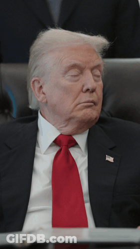 Donald Trump Sitting In Chair With Eyes Closed GIF