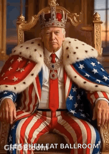 Donald Trump Sitting On Throne Wearing Crown GIF