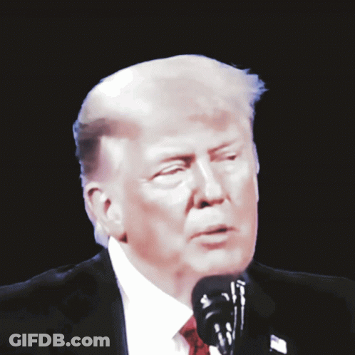 Donald Trump Speaking Into A Microphone With The Words So Sad Below Him GIF