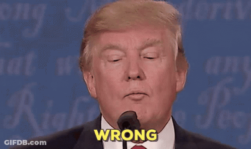Donald Trump Speaking Into Mic With Wrong On Face GIF