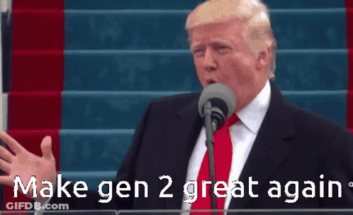 Donald Trump Speaking Into Microphone Make Gen 2 Great Again GIF