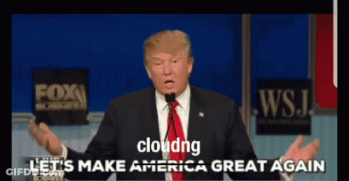 Donald Trump Speaking Into Microphone Saying Cloudng GIF