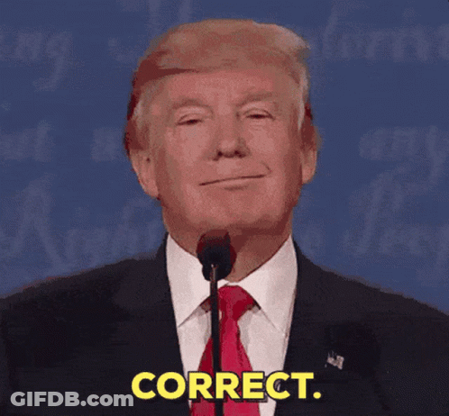 Donald Trump Speaking Microphone Eyes Closed Correct GIF