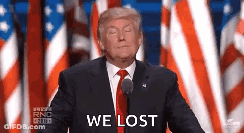 Donald Trump Speaking 'We Lost' Holding Microphone GIF