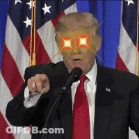 Donald Trump Speech American Flag Glowing Red Eyes GIF