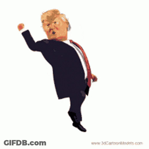 Donald Trump Standing On One Leg With Fist In Air GIF