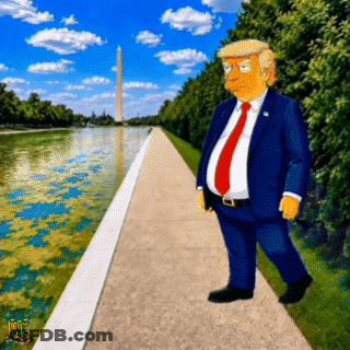 Donald Trump Standing On Sidewalk GIF