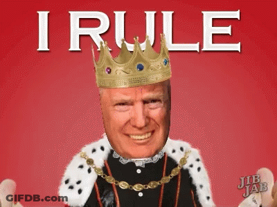 Donald Trump Wearing Crown And King Robe Saying I Rule GIF