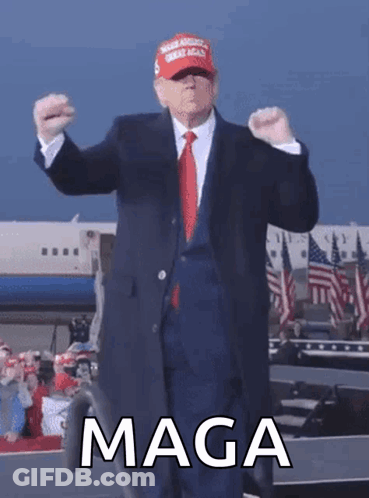 Donald Trump Wearing MAGA Hat While Dancing GIF