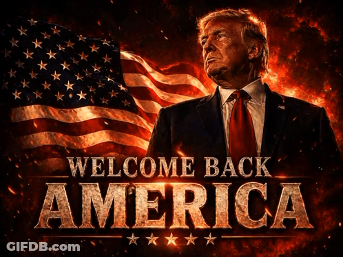 Donald Trump Welcome Back America Poster GIF