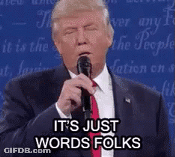 Donald Trump Wrong It's Just Words Folks GIF
