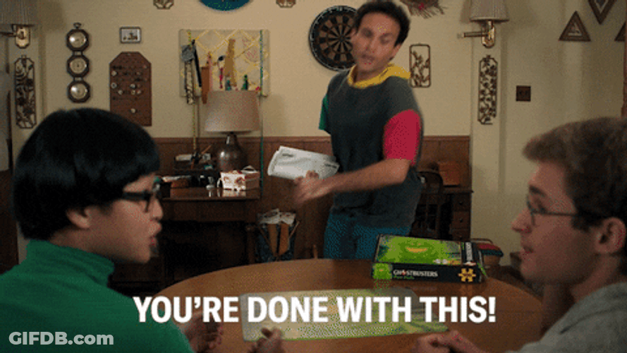 Done And Done Boy Knock Puzzle Off The Table GIF