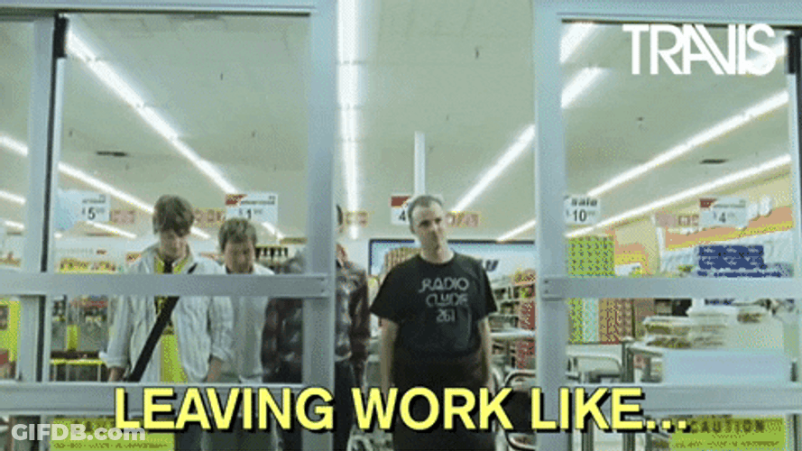 Done And Done Guys Leaving Their Work GIF