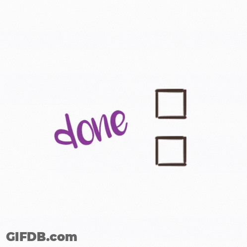 Done Word Next To Checklist GIF