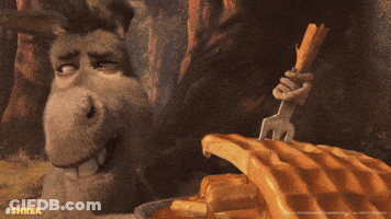 Donkey Eating Pie With Fork GIF