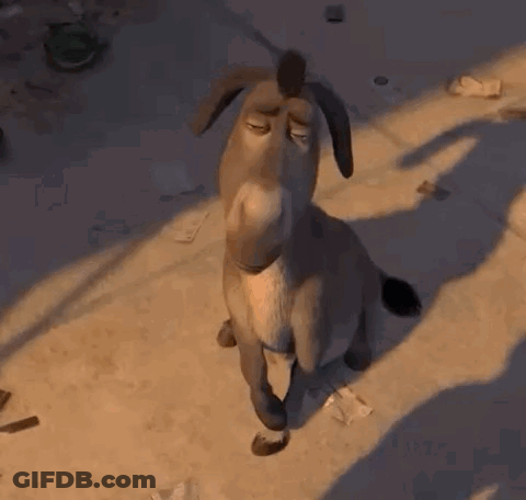 Donkey From Shrek Sitting Looking Up GIF