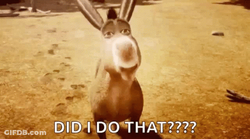Donkey From Shrek Standing In Dirt Looking At Camera GIF