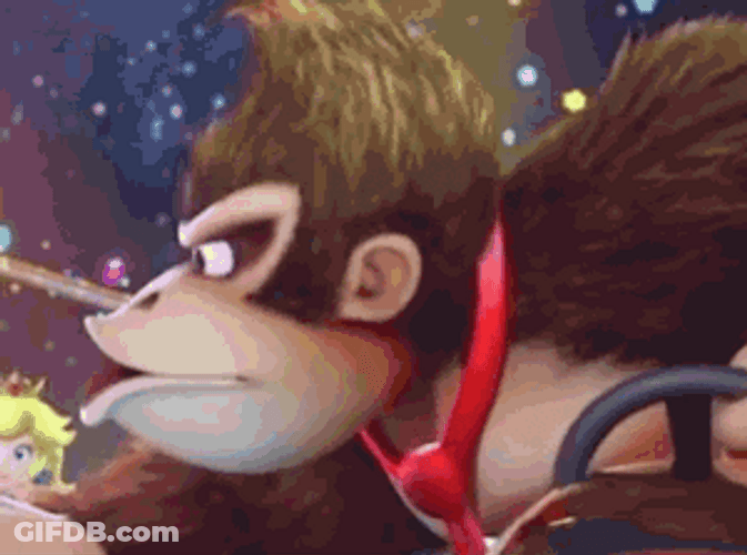 Donkey Kong Confused Smash Bros GIF
