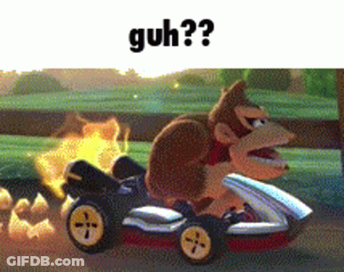 Donkey Kong Driving Kart Saying Guh GIF