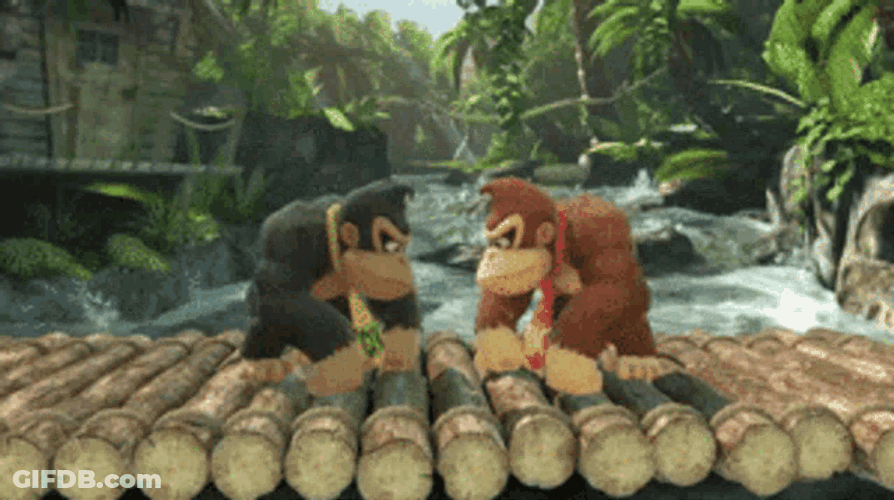 Donkey Kong Game Spin Fight GIF