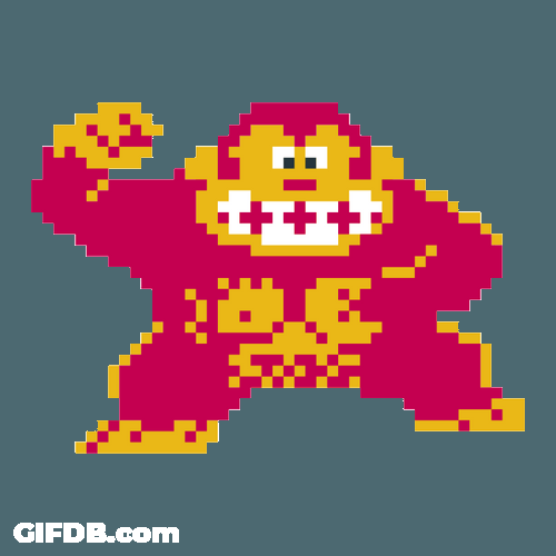 Donkey Kong Pixel Art Sticker GIF