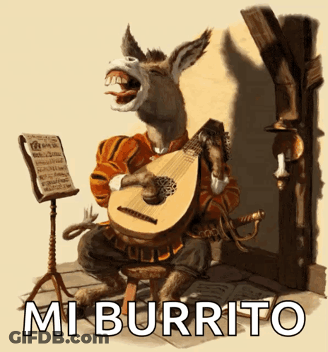 Donkey Playing Musical Instrument Mi Burrito GIF