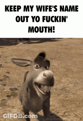 Donkey Saying Keep My Wife's Name Out Yo Fuckin Mouth GIF
