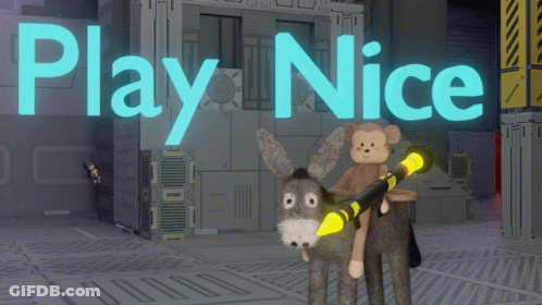 Donkey With Monkey On Back Rocket Play Nice GIF