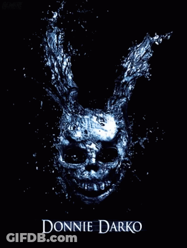 Donnie Darko Movie Poster With Rabbit Head GIF