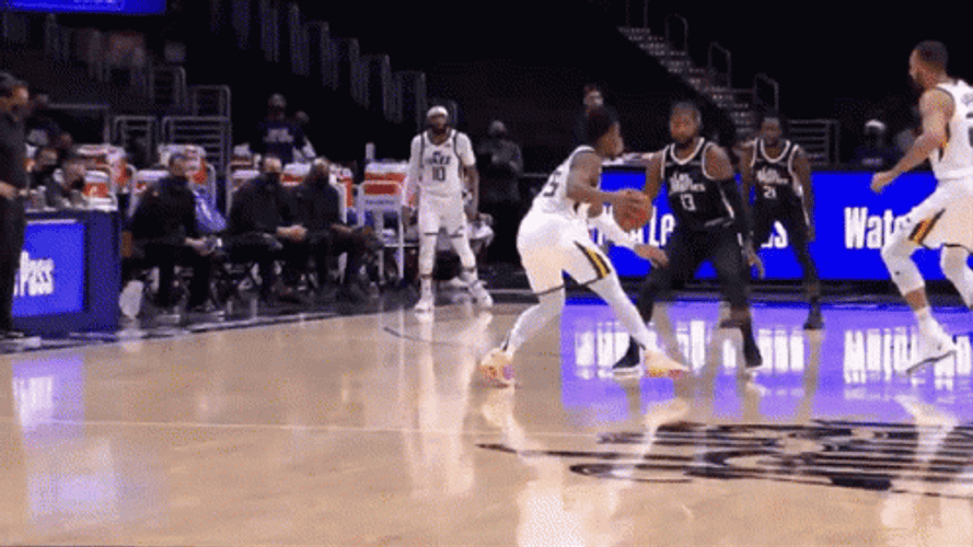 Donovan Mitchell Dribble 3 Pointer GIF