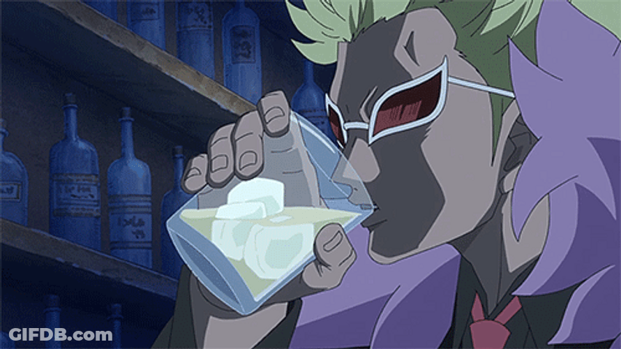 Donquixote Doflamingo Drinking With Ice In Glass GIF