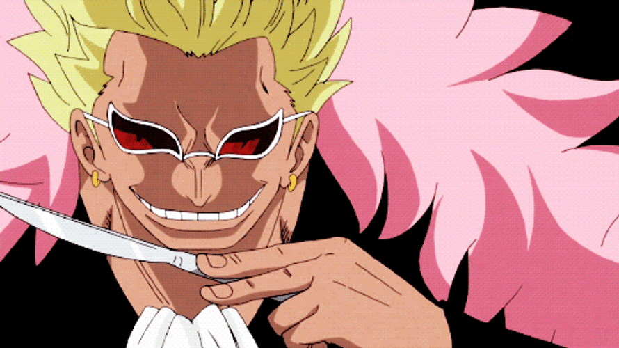 Donquixote Doflamingo Eating Intensely In One Piece GIF