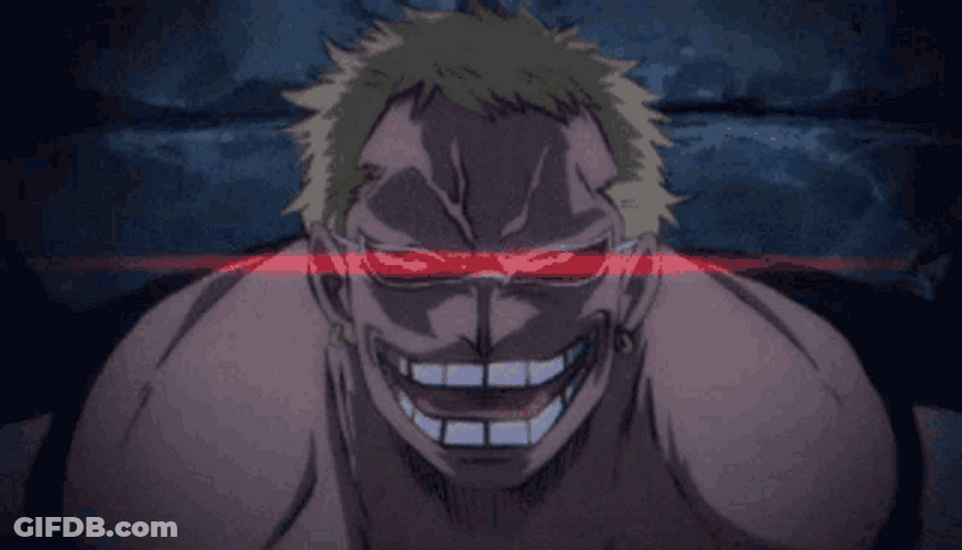 Donquixote Doflamingo Laughing While Locked In Prison GIF
