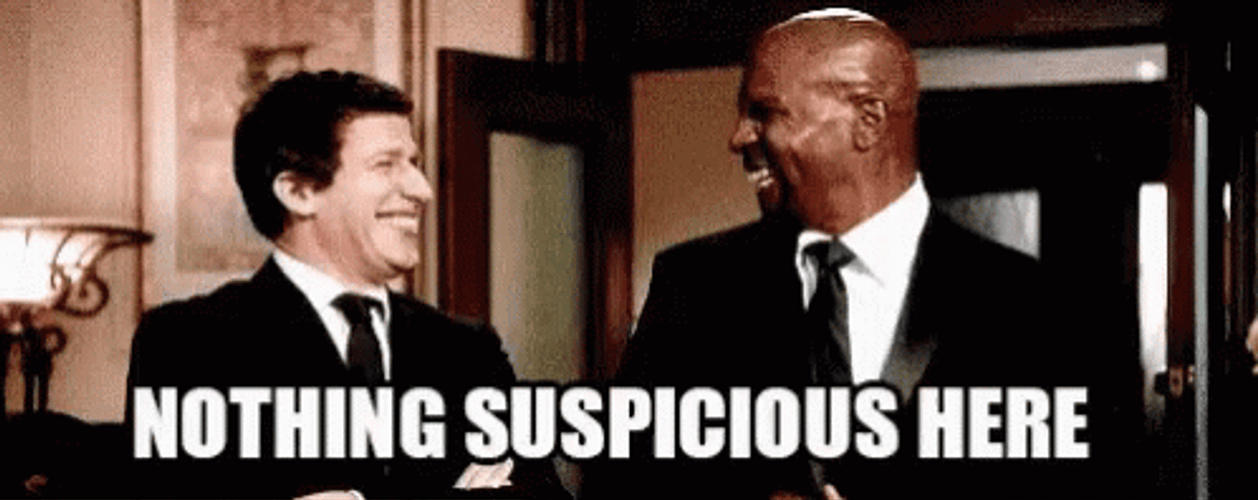 Dont Be Suspicious Terry Crews Andy Samberg GIF