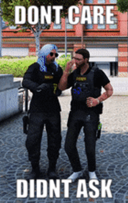 Dont Care Didnt Ask Dancing Police Animation GIF
