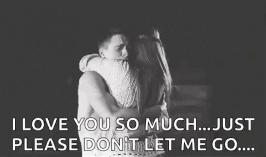 Dont Leave Me Emotional Couple Hugging GIF