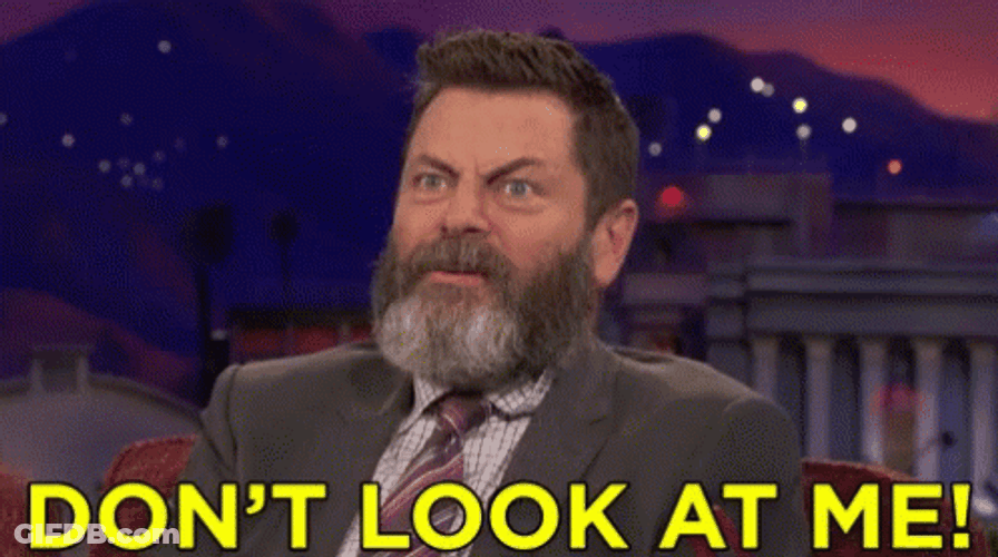 Dont Look At Me Nick Offerman GIF