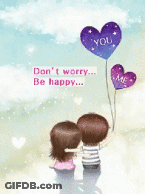Dont Worry Be Happy Cartoon Couple GIF