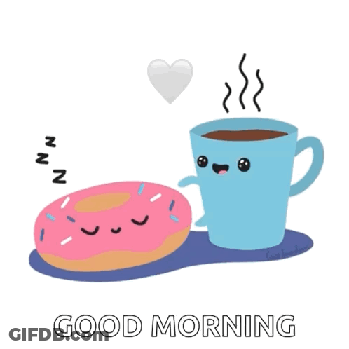 Donut And Coffee Cup Good Morning GIF