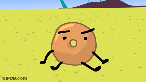 Donut With Arms Running In Field GIF